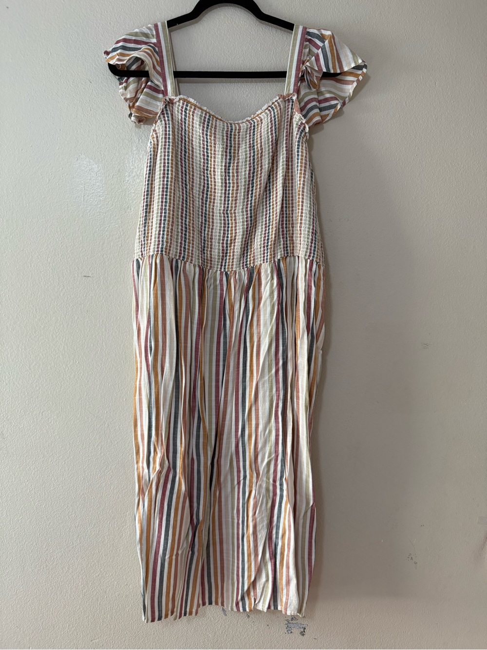 Women’s ' Striped Ruffle-Sleeve Summer Dress - Multi